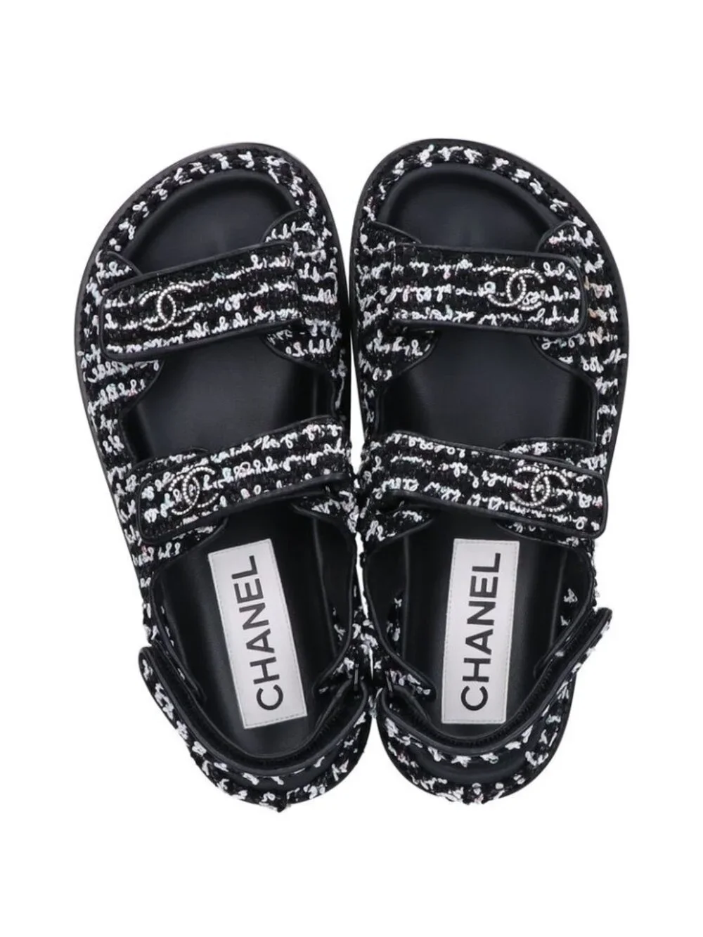 Chanel CC Logo Tweed Leather Flat 36c - Picture 6 of 10